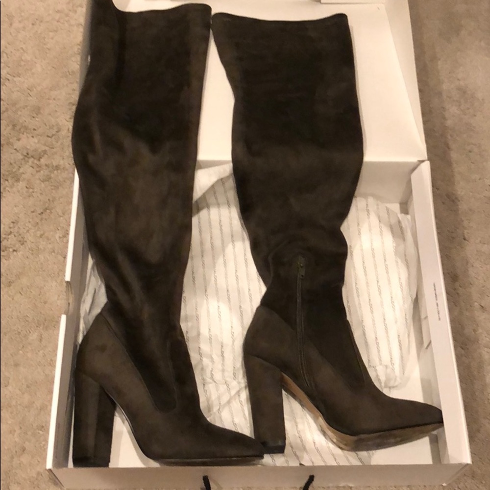 Knee high boots.